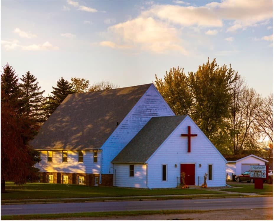 Calvary Lutheran Church today, with the lobby addition built in 1972